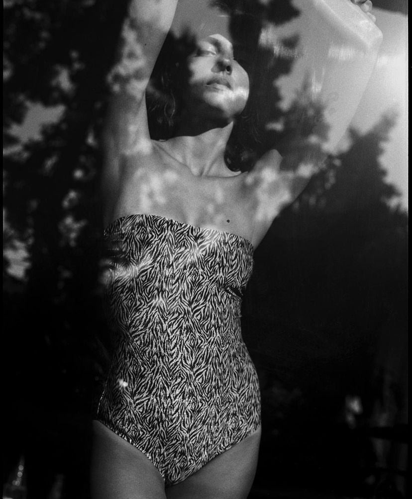 Camille bandeau swimsuit in Zebra