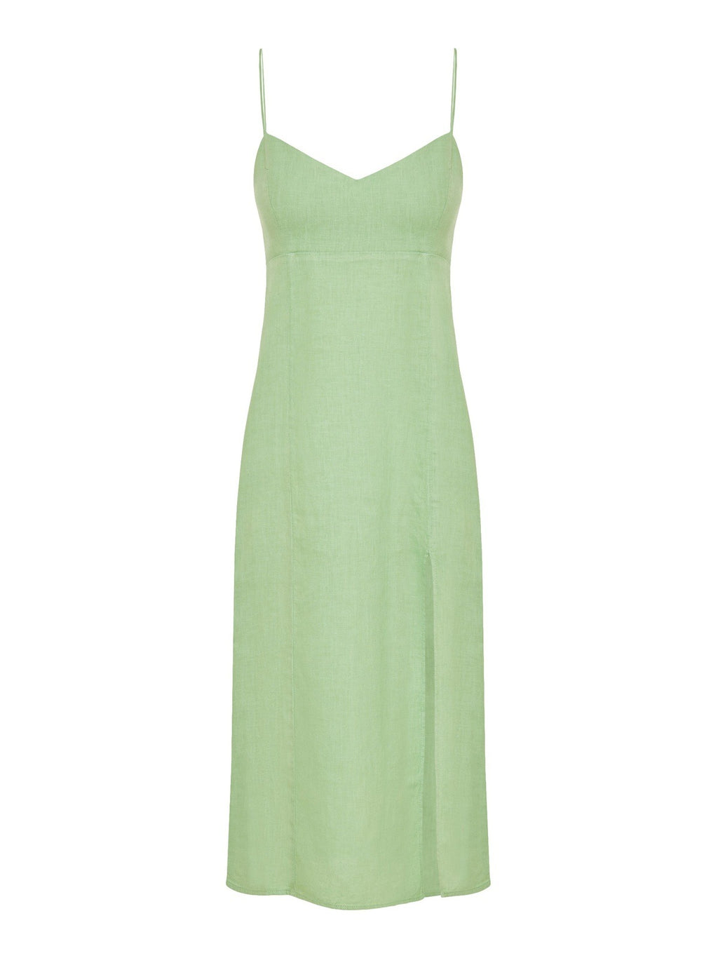 The Jeneia Linen dress in Matcha