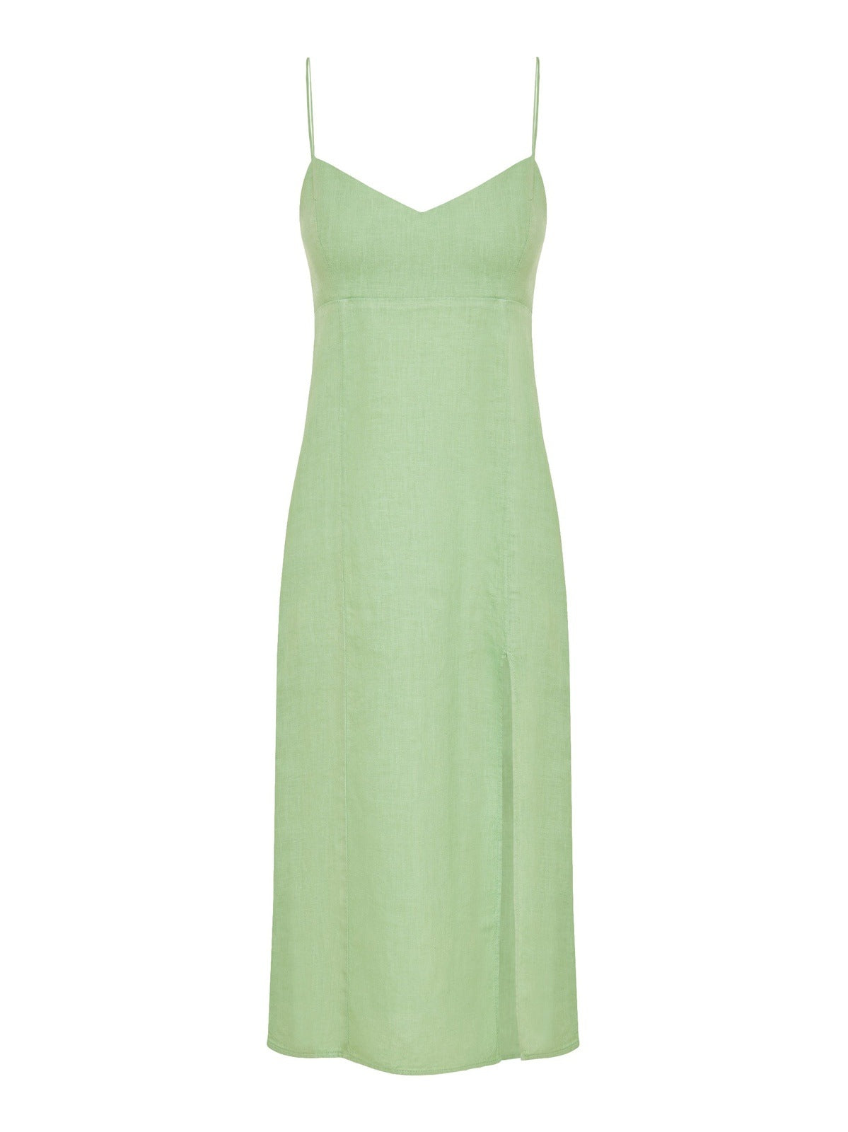The Jeneia Linen dress in Matcha
