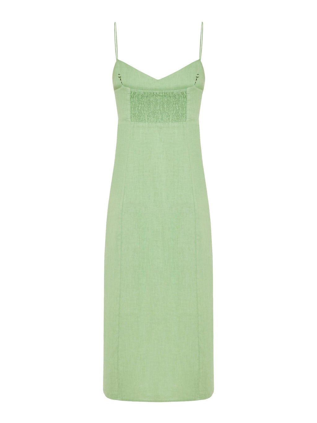The Jeneia Linen dress in Matcha