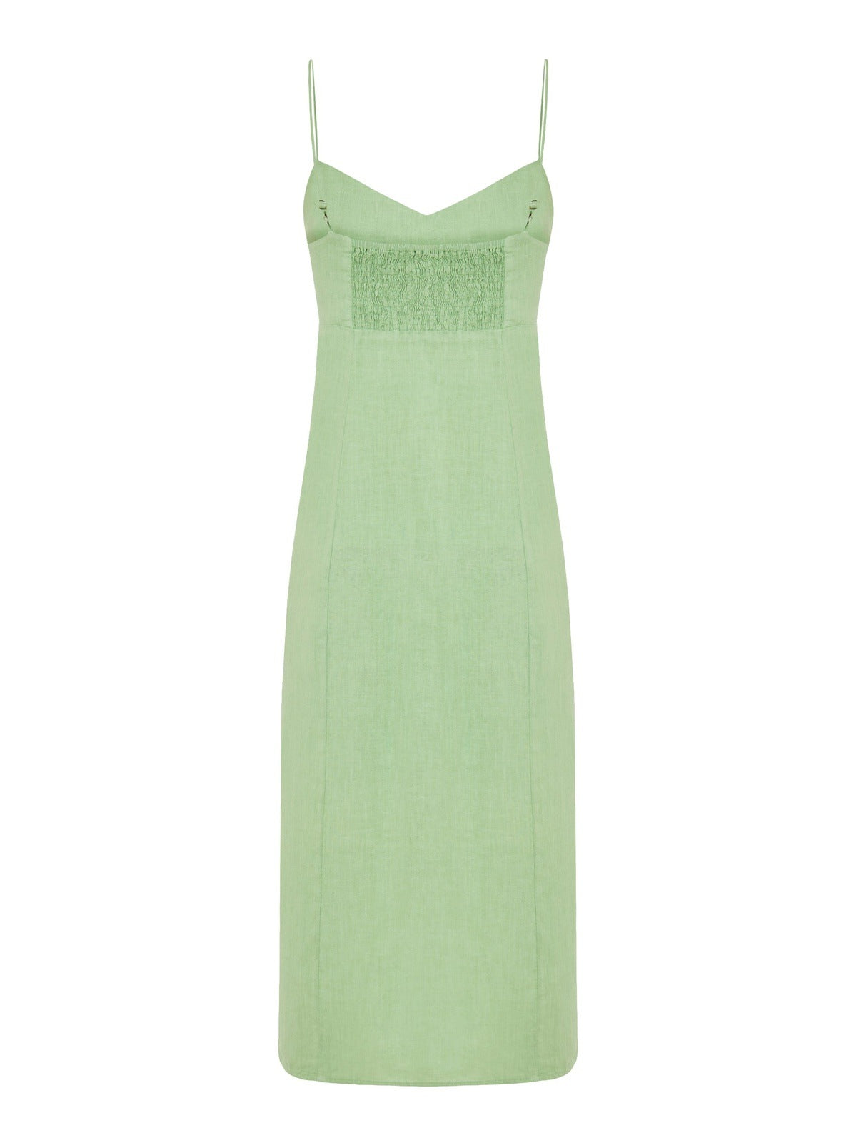 The Jeneia Linen dress in Matcha