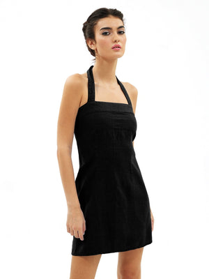 The Katie Linen dress in Black - ReLife