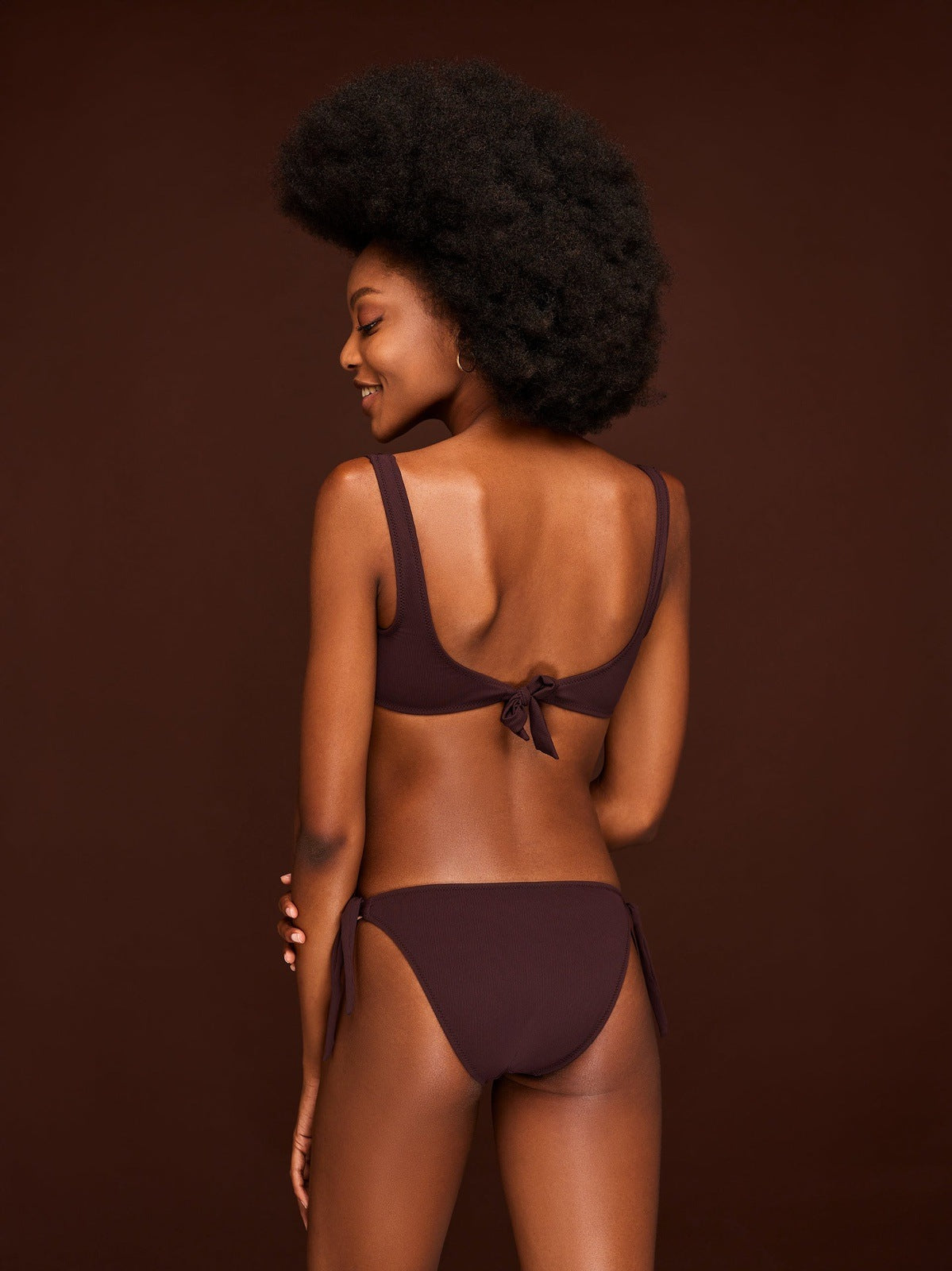 Lotta ribbed bikini in Merlot