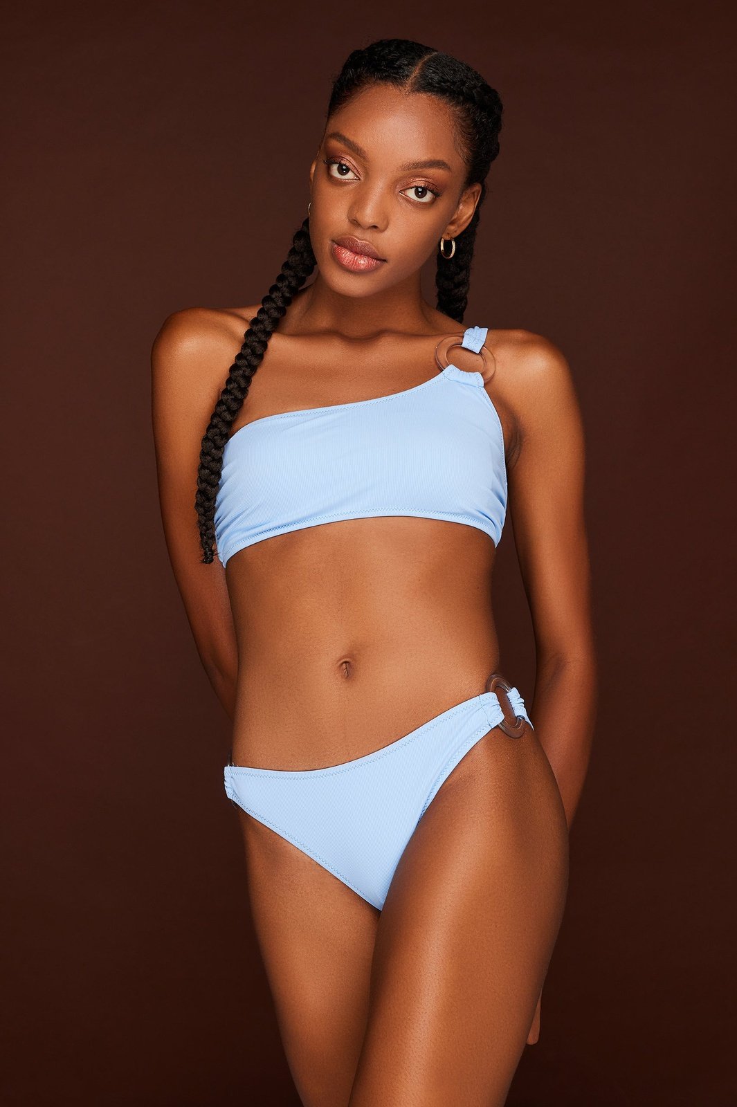 Lyla ribbed bikini in Ciel