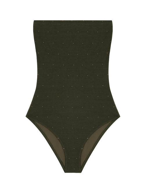 Nina studded swimsuit in Khaki