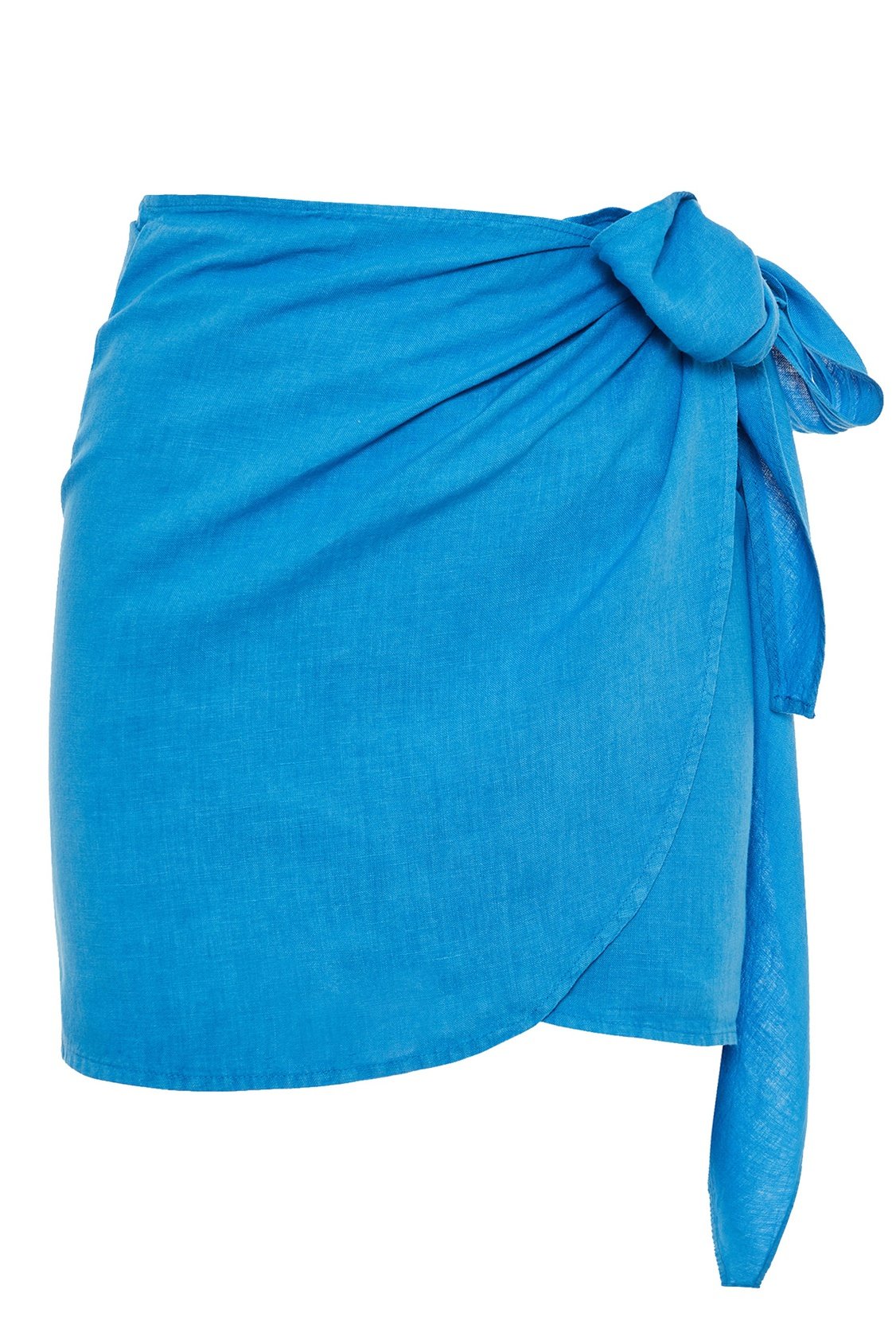 Ruban Linen bow-tie wrap skirt in Matcha