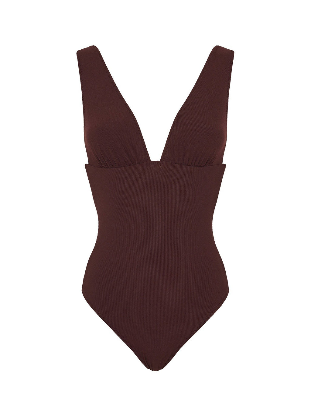 Alexa ribbed swimsuit in Merlot