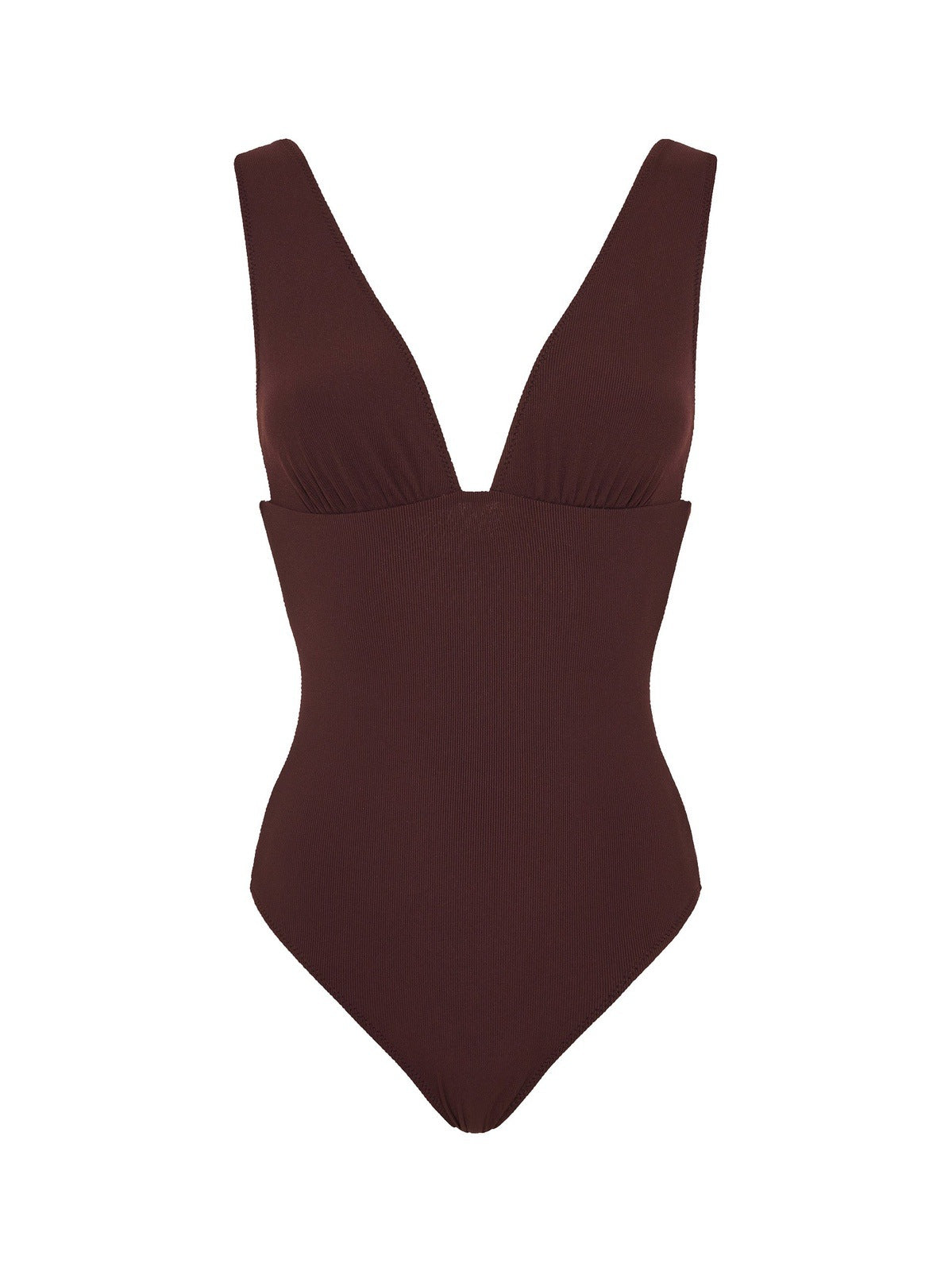 Alexa ribbed swimsuit in Merlot